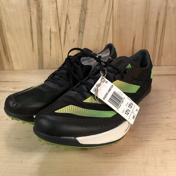 Adidas Adizero Ambition Athletic Black Green Track Spikes GY8401 Men's Size 12.5 - Picture 2 of 10